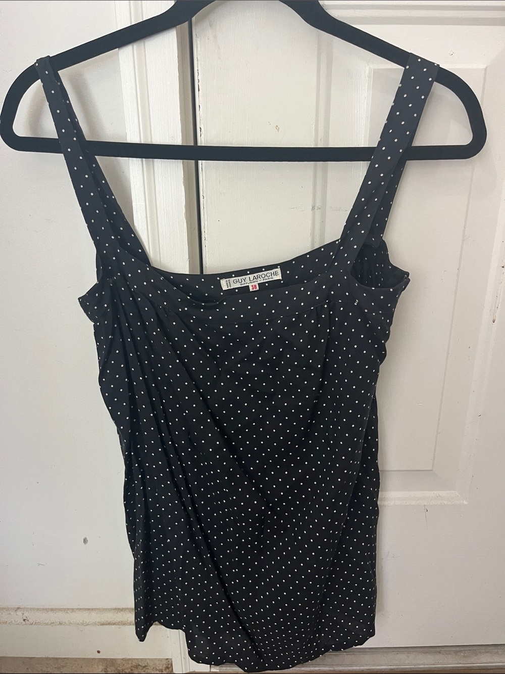 Vintage Guy Laroche Black Polka Dot Camisole